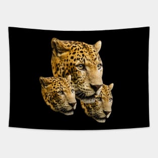 Three Leopard Heads Tapestry