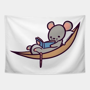 Cute Cartoon Rat's Lazy Day In a Hammock Tapestry