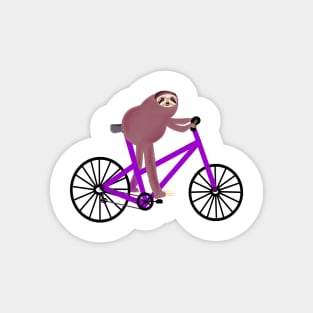 Sloth On A Purple Bike Magnet