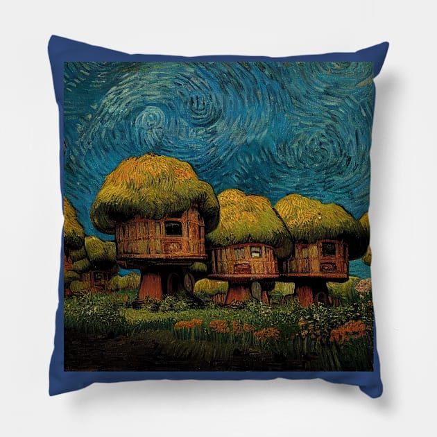 Starry Night in Kashyyyk Pillow by Grassroots Green