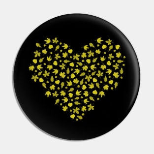 Autumn leaves heart Yellow version Pin