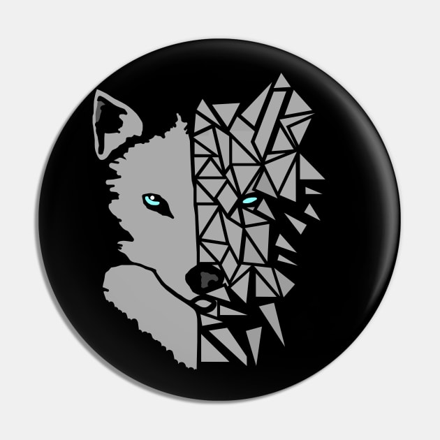 Geometric Wolf Pin by CBV