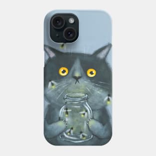 Kitty Catching Fireflies Phone Case