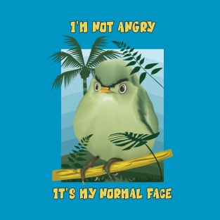 "I'm not angry! It's my normal face" Artwork for an angry funny bird T-Shirt