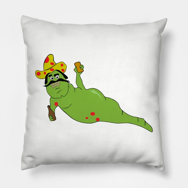 Solid Green Mexican Drinking Worm from Bridesmaids Pillow by bwoody730