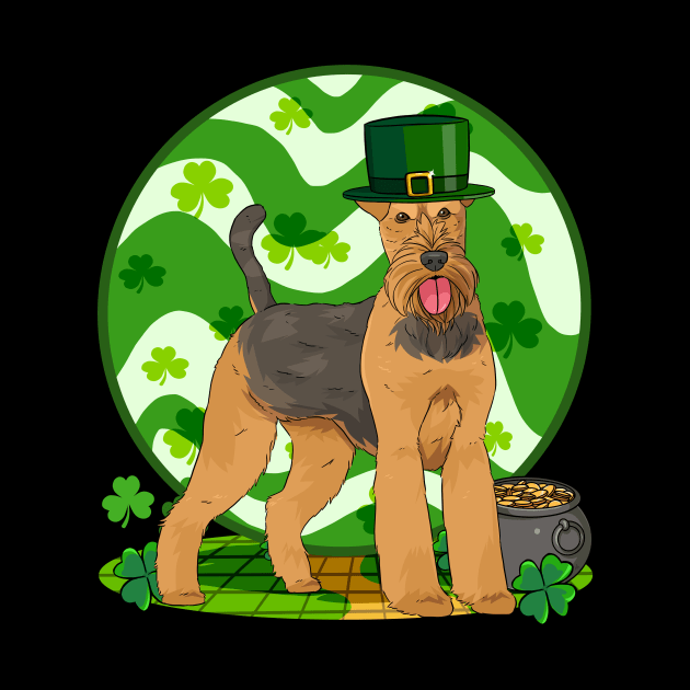 Airedale Terrier St Patricks Day Leprechaun by Noseking