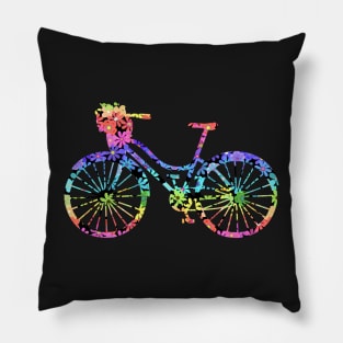 Rainbow Colors Flowers Bicycle | Pride Flowers | Cherie's Art(c)2021 Pillow