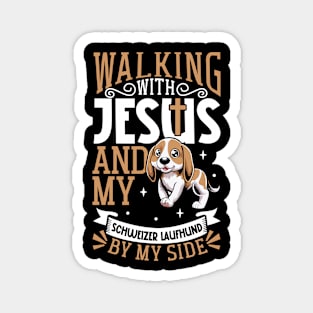 Jesus and dog - Swiss Hound Magnet