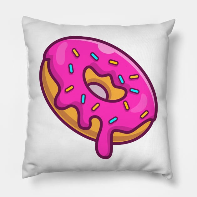 Flying Doughnut Melted Cartoon Pillow by Catalyst Labs