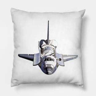 Space Shuttle Open Cartoon Black Pillow