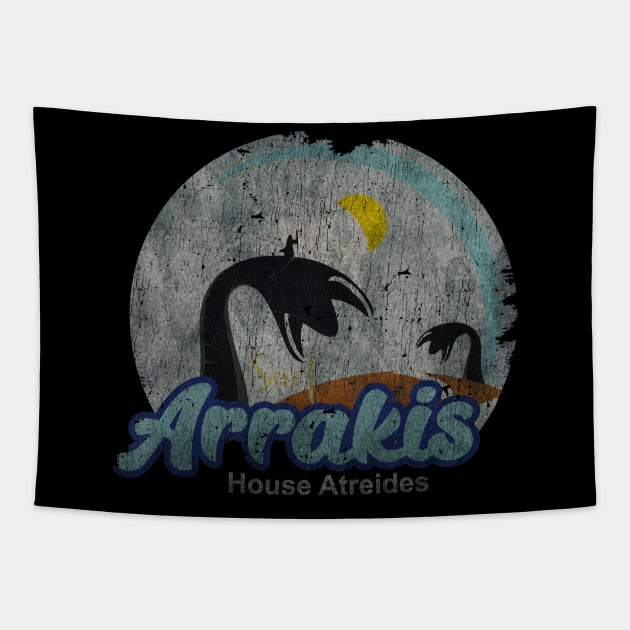 Visit Arrakis - Vintage Distressed Surf -  Fresh Design Tapestry by BackRetro Shop