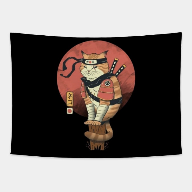 Samurai cat Tapestry by Heawonshop