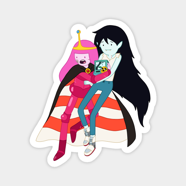 Marceline, Bubblegum, BMO and Jake Magnet by maxtrology