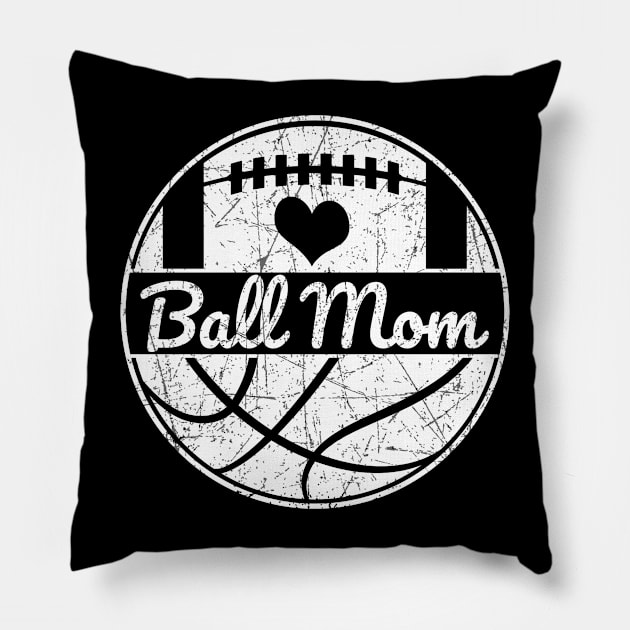Football Mom Basketball Mom Ball Mom Pillow by TeeCreations
