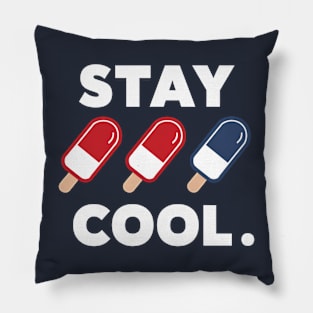 Stay Cool Popsicle Summer Rocket Pop Red White and Blue Pillow