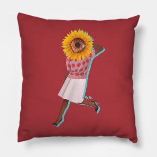 Amber the Sunflower Lady Pillow