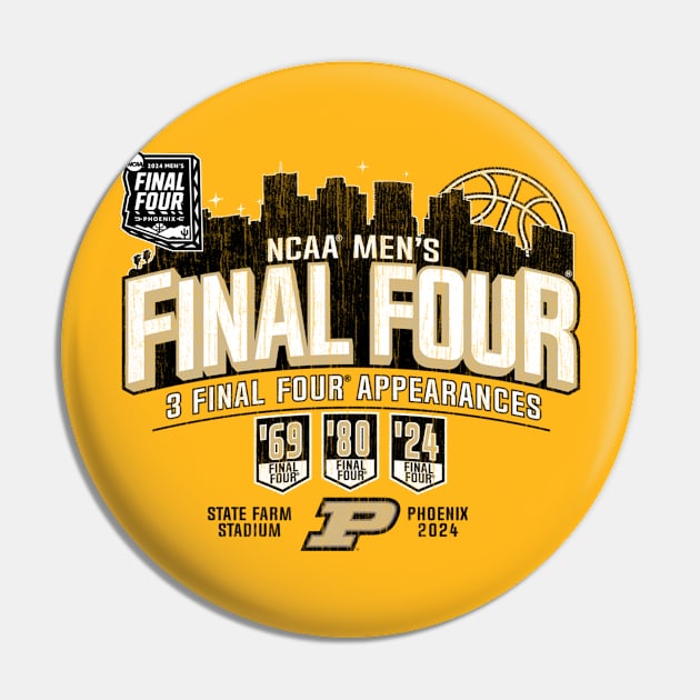 Purdue Boilermakers Final Four 2024 Basketball Vintage Gray Pin by johnhawilsion