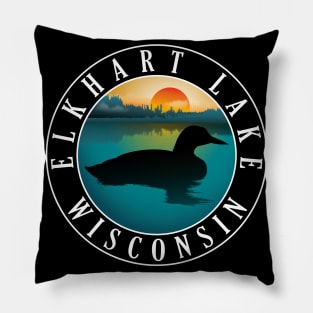 Elkhart Lake Wisconsin Loon Pillow