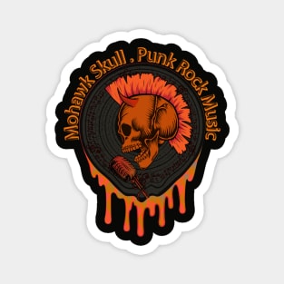 Punk Skull with Mohawk Magnet