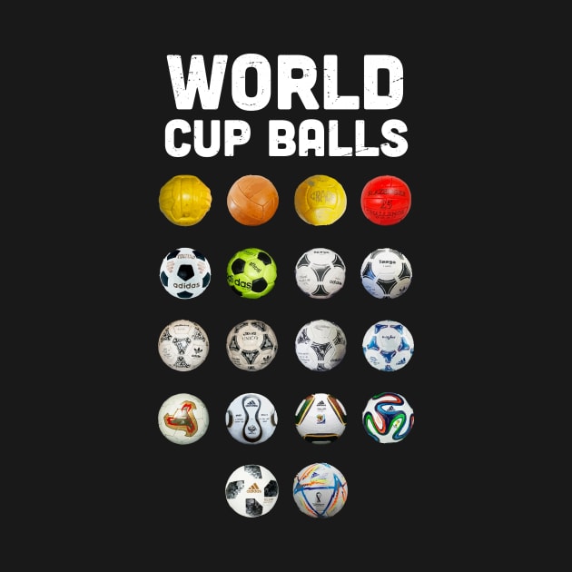 World cup balls, soccer balls, football lover gift by Anodyle
