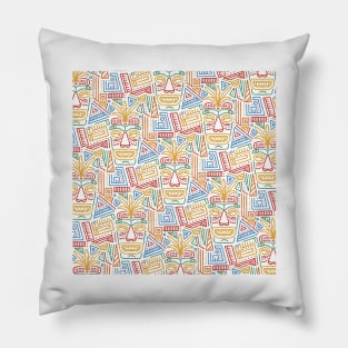 Tropical Hawaiian Mask with Colorful Design Gift Pillow