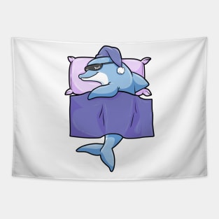 Dolphin at Sleeping with Duvet and Pillow Tapestry