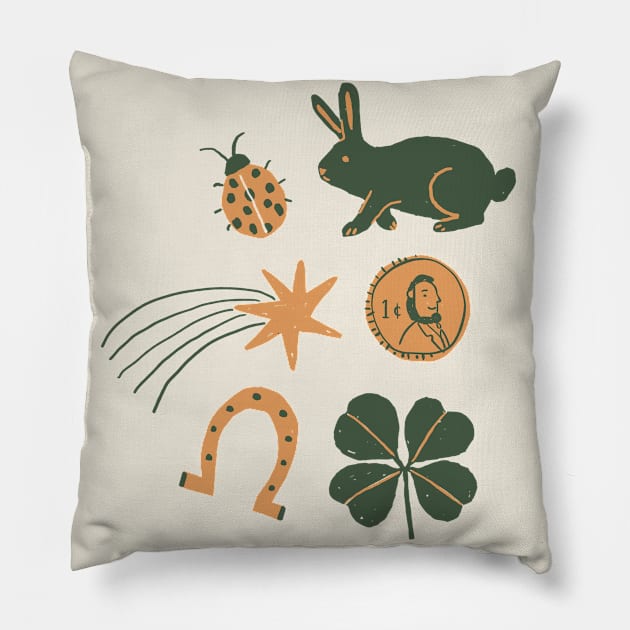 Lucky Shirt Pillow by Emily Doliner Art