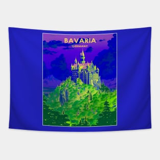 Castle Bavaria - Germany Abstract Psychedelic Travel and Tourism Print Tapestry