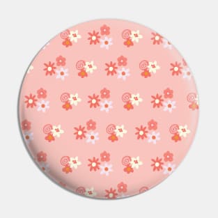 Pink Ditsy Flowers Pin