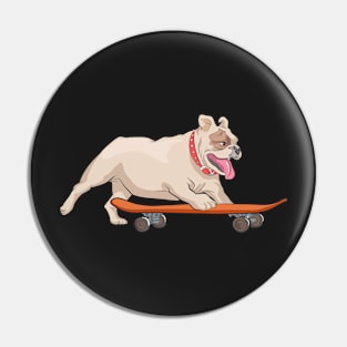 Funny Skateboarding Dog T-Shirt Gift Pin