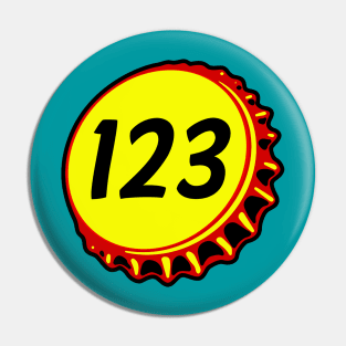 Retro Vintage Bottlecap 123 Pin