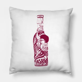 Burgundy Fashion In A Bottle Pillow