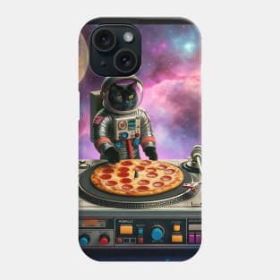 Dj Pizza Black Cat in Space Phone Case