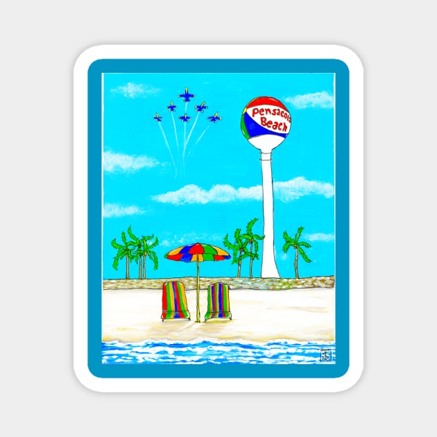 Pensacola Beach Florida Magnet by Cottin Pickin Creations