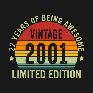 Vintage 2001 Limited Edition 22 Years Of Being Awesome T-Shirt