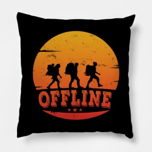 Hiking Funny Camping Offline No Smartphone Gift Pillow