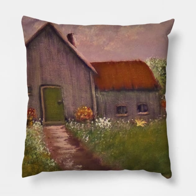 This old house Pillow by Allison Prior Art