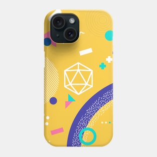 Polyhedral Dice Set Memphis Design Yellow Tabletop RPG Phone Case