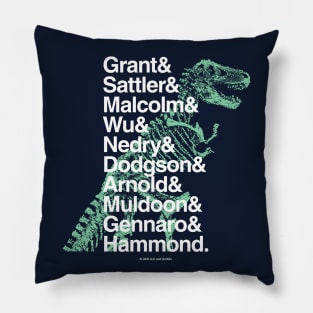 Jurassic Park Character Names Pillow
