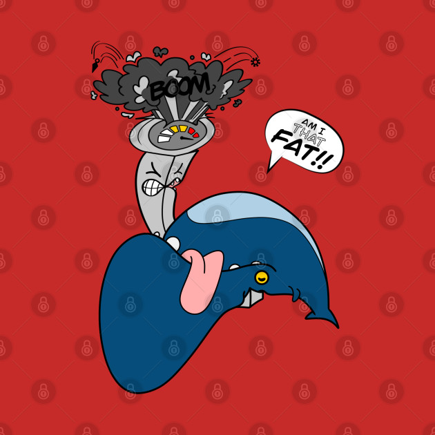 Am I THAT FAT! blue whale funny cartoon by Odd Creatures