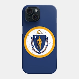 Retro Massachusetts State Flag // Vintage Massachusetts Grunge Emblem Phone Case