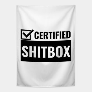 Certified Shitbox - Black Checkbox Design Tapestry