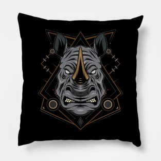 Rhino head logo. Design template Pillow