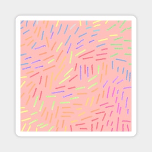 Orange pastel lines sprinkles Magnet