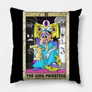 The High Priestess old timey cartoon II Tarot Card Papesse Pillow