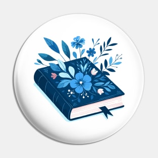 Blue Floral Book Pin