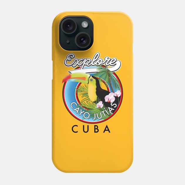 Cuba Cayo Jutías travel logo Phone Case by nickemporium1