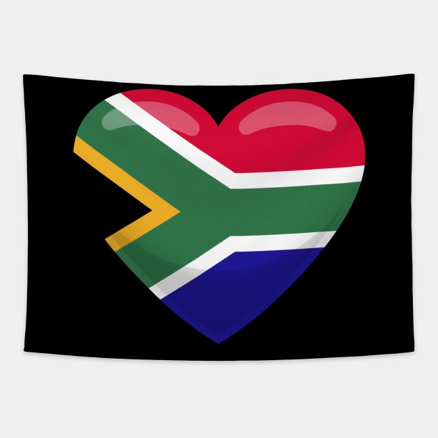 South Africa Flag Heart Tapestry by SunburstGeo