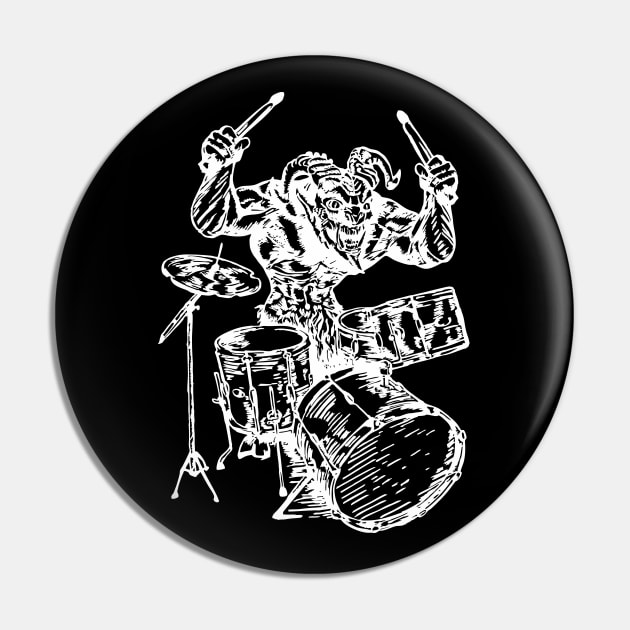 SEEMBO Devil Playing Drums Drummer Musician Drumming Band Pin by SEEMBO