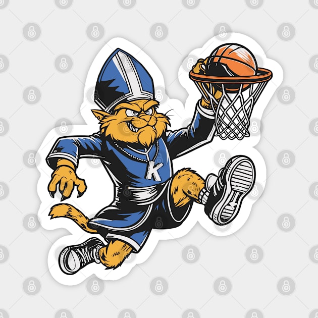 Cat Pope Basketball Magnet by Etopix